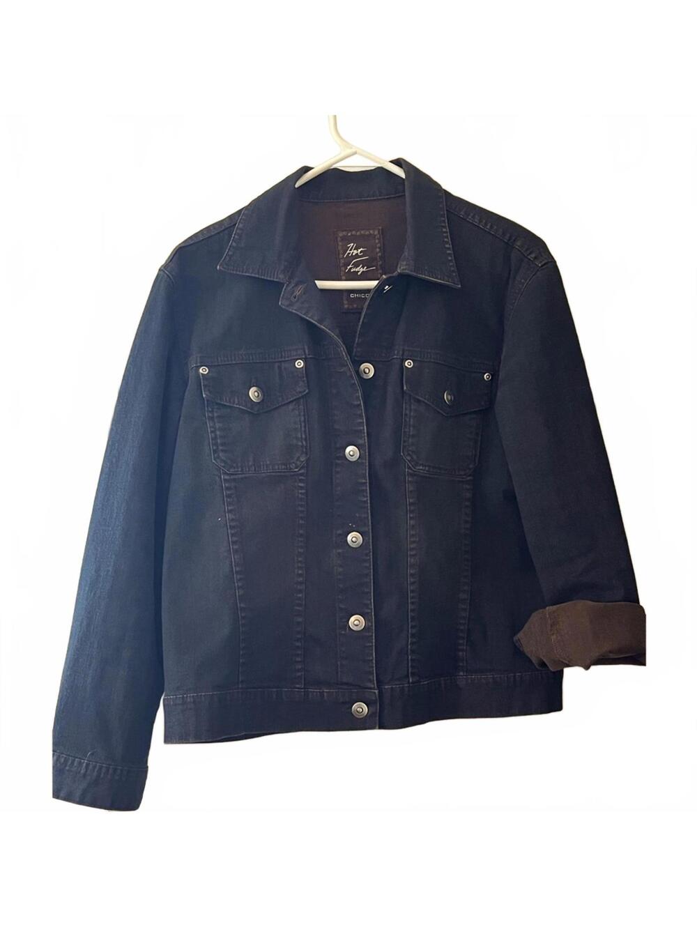 Hot Fudge Chico's Black Demin Jean Jacket